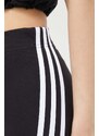 Kraťasy adidas dámské, černá barva, s aplikací, high waist, IP1569