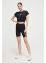 Kraťasy adidas dámské, černá barva, s aplikací, high waist, IP1569