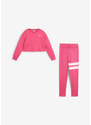 bonprix Dívčí mikina + sportovní legíny (2dílná souprava) Pink