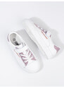 White Shelvt baby sneakers with pink glitter