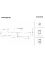 Světle béžová čalouněná třímístná pohovka Cosmopolitan Design Chicago 262 cm, levá