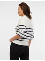 Orsay Krémový dámsky pruhovaný sveter - Dámské