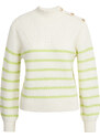 Orsay Zeleno-biely dámsky pruhovaný sveter s prímesou vlny - Dámské