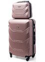 Rogal Zlato-růžová sada 2 luxusních plastových kufrů "Luxury" - vel. M, L