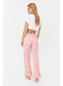 Trendyol Salmon Cotton Star Patterned Knitted Pajama Bottoms