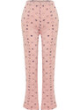 Trendyol Salmon Cotton Star Patterned Knitted Pajama Bottoms