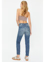 Trendyol Blue Faded Effect Vintage High Waist Slim Mom Jeans