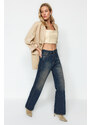 Trendyol Dark Blue High Waist Wide Leg Jeans