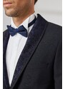 ALTINYILDIZ CLASSICS Men's Navy Blue Slim Fit Slim Fit Camouflage Shawl Collar Woolen Tuxedo Suit