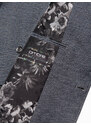 Ombre Clothing Pánská bunda s nášivkami na loktech - tmavě modrá V2 OM-BLZB-0108