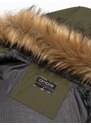 Ombre Alaskan men's winter jacket with detachable fur from the hood - dark olive green