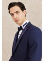 ALTINYILDIZ CLASSICS Men's Navy Blue Slim Fit Slim Fit Monocollar Patterned Vest Tuxedo Suit.