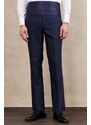 ALTINYILDIZ CLASSICS Men's Navy Blue Slim Fit Slim Fit Monocollar Patterned Vest Tuxedo Suit.