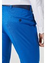 ALTINYILDIZ CLASSICS Men's Sax-Blue Extra Slim Fit Slim Fit Slim Fit Monocollar Pick Patterned Vest Suit.