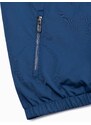 Ombre Clothing Pánská větrovka klasického střihu s kapucí - tmavě modrá V3 OM-JANP-22FW-006
