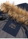 Ombre Alaskan men's winter jacket with detachable fur from the hood - navy blue