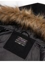 Ombre Alaskan men's winter jacket with detachable fur from the hood - black