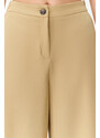 Trendyol Beige Wide Leg Woven Trousers with Side Buttons