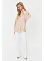 Trendyol Powder Aerobin Pearl Detailed Stylish Woven Linen Look Tunic