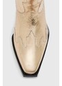 Westernové kožené boty AllSaints Dolly Boot dámské, zlatá barva, na podpatku, WF763Z