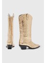 Westernové kožené boty AllSaints Dolly Boot dámské, zlatá barva, na podpatku, WF763Z