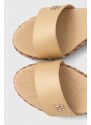 Sandály Tommy Hilfiger COLORFUL WEDGE SATIN SANDAL béžová barva, FW0FW07913