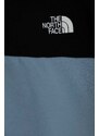 Dětská bavlněná mikina The North Face DREW PEAK CROP P/O HOODIE tyrkysová barva, s kapucí, s potiskem