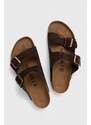 Semišové pantofle Birkenstock Arizona pánské, hnědá barva, 1027077