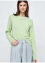 Kašmírový svetr MAX&Co. zelená barva