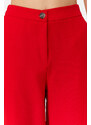 Trendyol Red Wide Leg Woven Trousers with Side Buttons