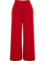 Trendyol Red Wide Leg Woven Trousers with Side Buttons