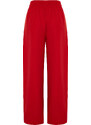 Trendyol Red Wide Leg Woven Trousers with Side Buttons