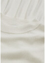 bonprix Šaty ze žebrovaného úpletu s úzkým výstřihem Bílá