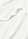 bonprix Žebrovaný svetr s hranatým výstřihem Bílá
