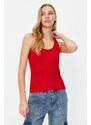 Trendyol Red Fitted Pool Neck Ribbed Stretchy Knitted Undershirt