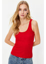 Trendyol Red Fitted Pool Neck Ribbed Stretchy Knitted Undershirt