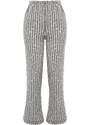 Trendyol Anthracite Cotton Striped Knitted Pajama Bottoms