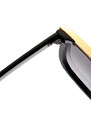 Camerazar Dámské Oversize Sluneční Brýle s Kočičíma Očima, Čtvercový Tvar, Plast a Zlaté Kovové Vložky, UV400 Filtr