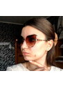 Camerazar Dámské sluneční brýle bez obrouček s kočičími čočkami, šedé/růžové/světle hnědé, kov, UV filtr 400 kat. 3