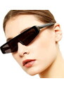 Camerazar Unisex Retro Sluneční Brýle s UV400 Filtrem, Černé, Plastový Rám, 145 cm