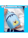 Camerazar Dětský batůžek Medvídek s ušima, modrý, polyester, 27x22x10 cm + šňůrka na krk