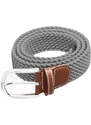 Camerazar Unisex elastický pletený pásek ke kalhotám, délka 109-120 cm, šířka 3,4 cm, polyester + umělé kůže