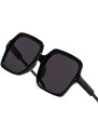 Camerazar Unisex Sluneční Brýle s Velkými Čtvercovými Skly, Černé, Plastový Rám, UV400 Kat.3 Filtr