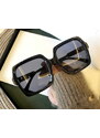 Camerazar Unisex Sluneční Brýle s Velkými Čtvercovými Skly, Černé, Plastový Rám, UV400 Kat.3 Filtr
