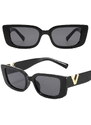 Camerazar Černé sluneční brýle s kočičíma očima, plastový rám, UV filtr 400 cat.3, šířka můstku 20 mm