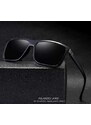 Camerazar Pánské sluneční brýle s čtvercovými polarizačními skly, UV-400 filtr, kovové panty