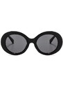 Camerazar Retro Steampunk Brýle s Kulatými Otevíracími Skly, UV Filtr 400, Plastový Rám - Černé
