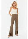 Trendyol Khaki Flare Slit Detail Woven Trousers