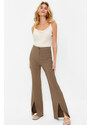 Trendyol Khaki Flare Slit Detail Woven Trousers