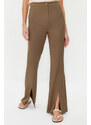 Trendyol Khaki Flare Slit Detail Woven Trousers